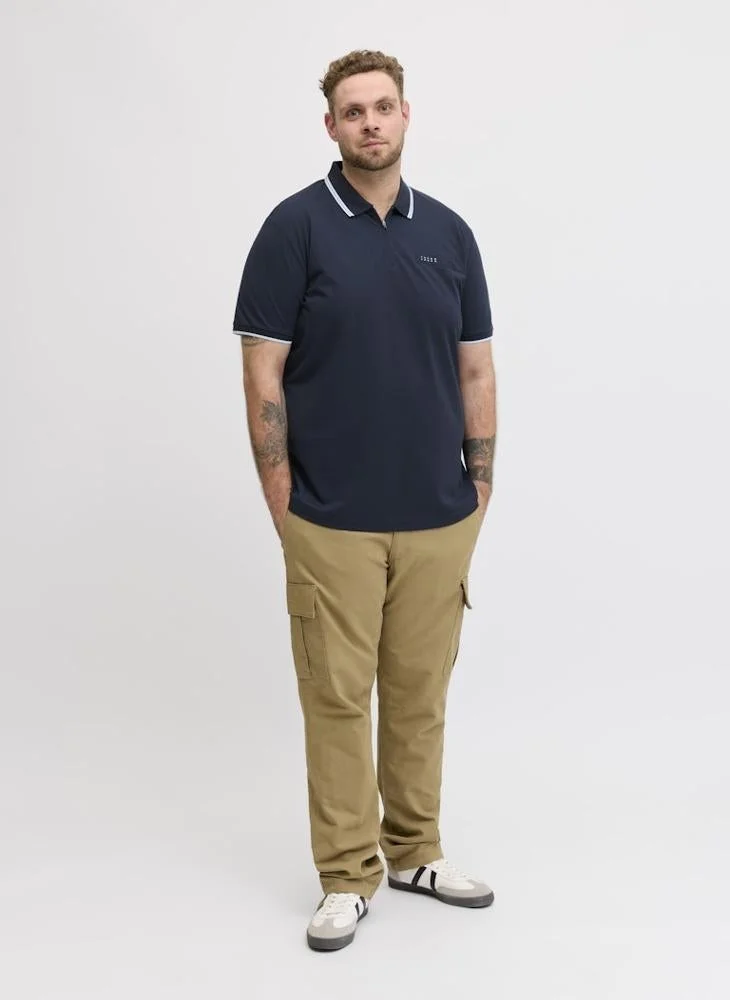 JACK & JONES  Plus Size Half Zip Polo for Men | Best Price UAE