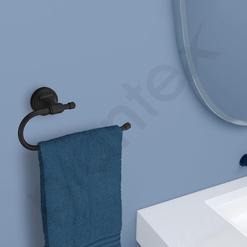 Plantex 304 Stainless Steel Towel Ring for Wash BasinTowel HangerNapkin HolderTowel HolderBathroom Accessories Niko Black - Image 2
