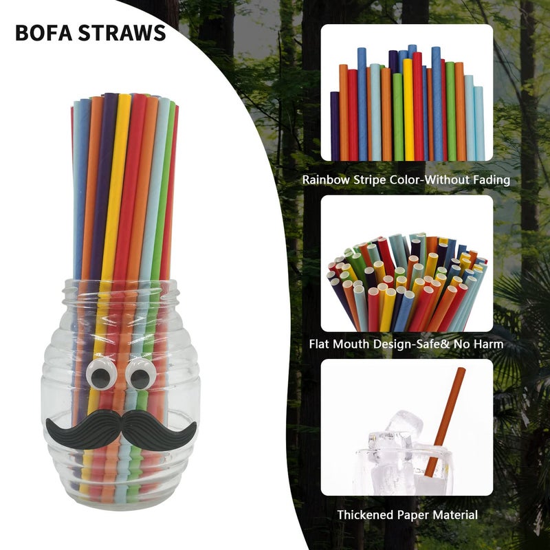 BOFA Eco Tableware Disposable Rainbow Paper Straws  100 Counts Solid Single Plain Color In Assorted 7 Colors Multi Colors Straws Paper Drinking Straw for DIY Crafts  Birthday Party  Cake Pop Sticks - Image 2