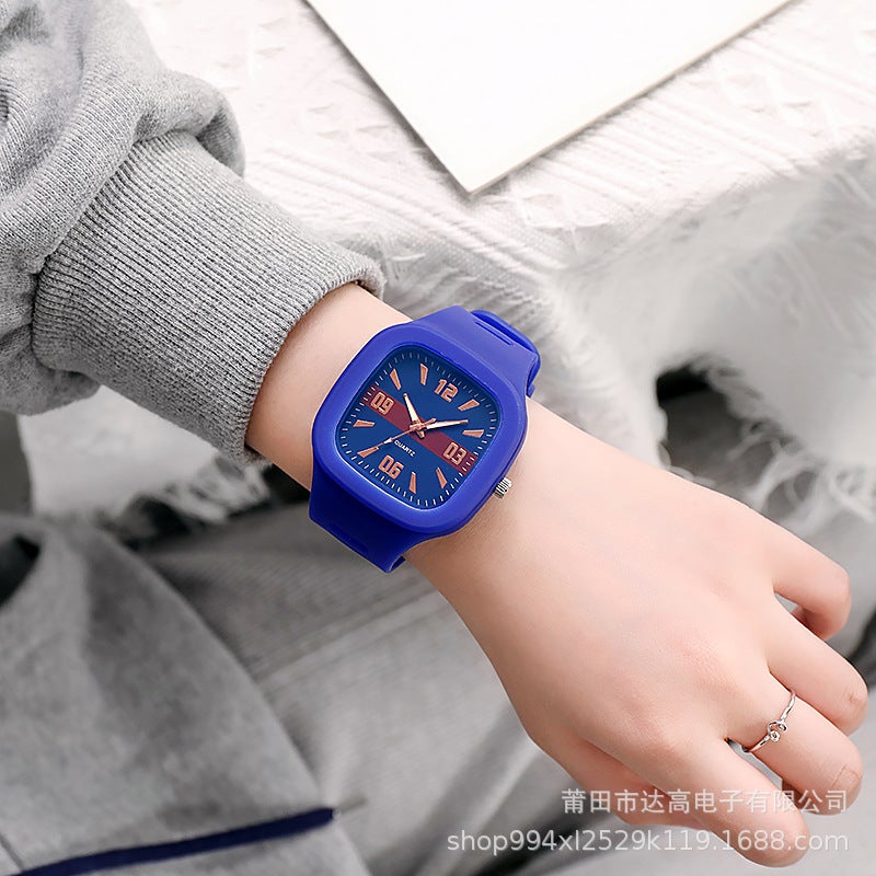 New Square Watch For Women Ins Preppy Style Square Silicone Couple Style K-Style Forest Trendyy Men'S And Women'S Quartz Watch - Image 5