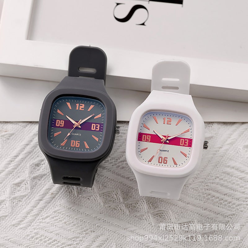 New Square Watch For Women Ins Preppy Style Square Silicone Couple Style K-Style Forest Trendyy Men'S And Women'S Quartz Watch - Image 3