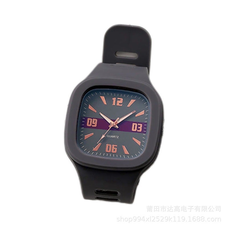 New Square Watch For Women Ins Preppy Style Square Silicone Couple Style K-Style Forest Trendyy Men'S And Women'S Quartz Watch - Image 1