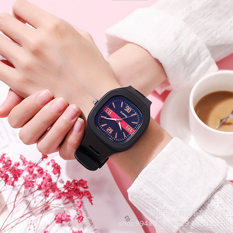 New Square Watch For Women Ins Preppy Style Square Silicone Couple Style K-Style Forest Trendyy Men'S And Women'S Quartz Watch - Image 4