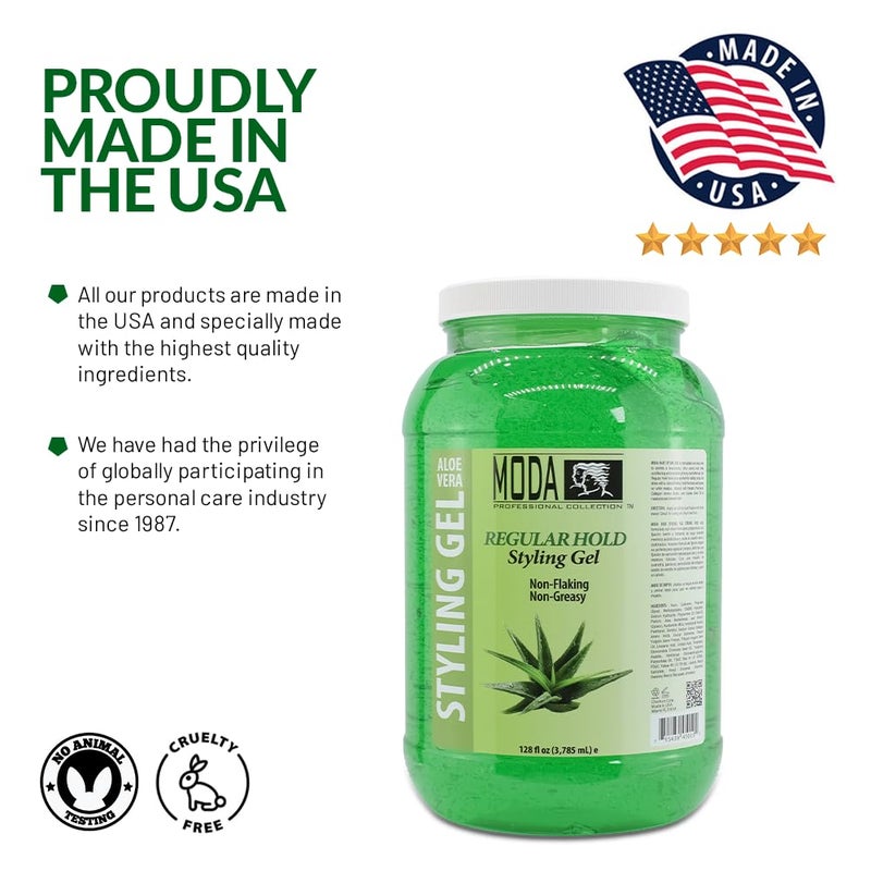 MODA - Regular Hold Styling Hair Gel - Nourishes and Repairs with Glycerin, Keratin, Panthenol, Collagen, and Vitamin E - Long-Lasting Hold for All Hair Types - 128 Oz - Image 4