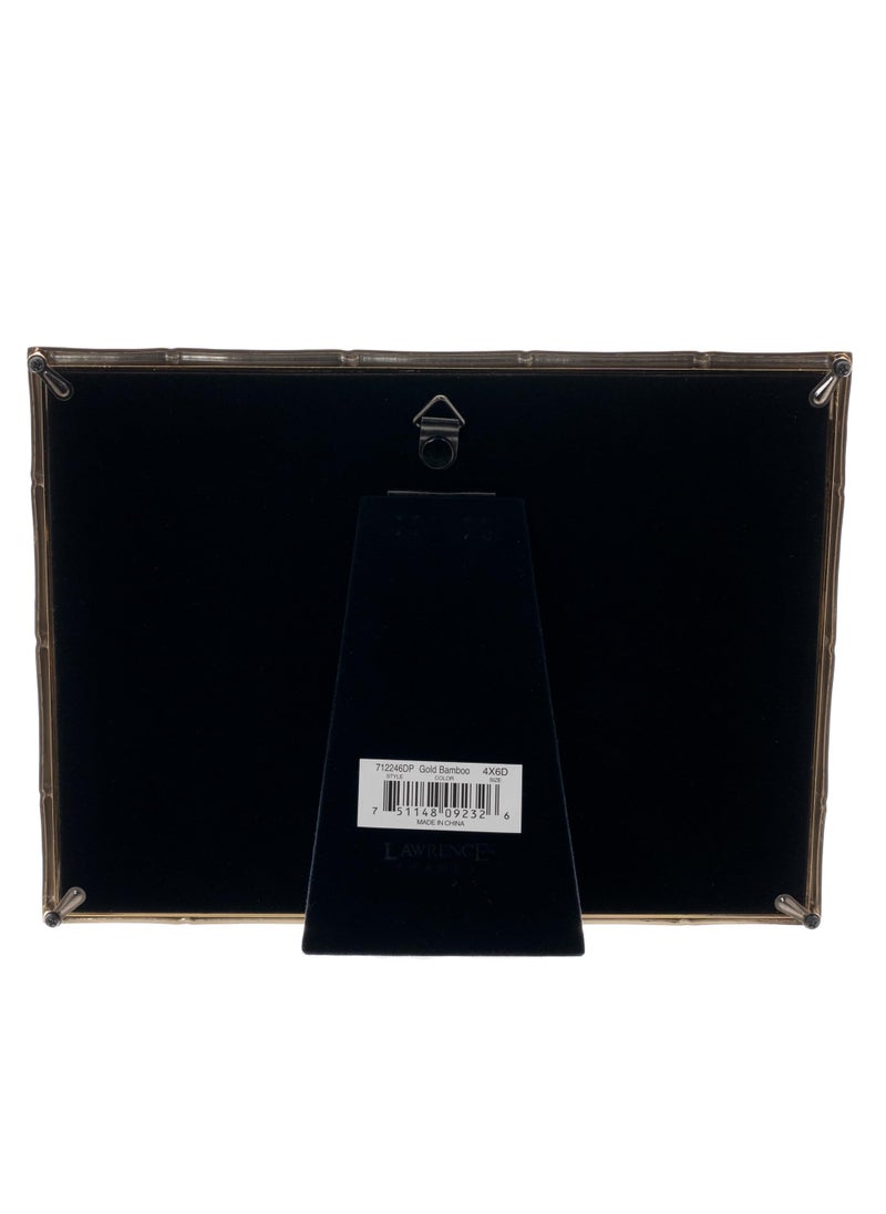 Lawrence Frames Lawrence Frames 4x6 Double Gold Metal Picture Frame with Bamboo Design  - Image 4