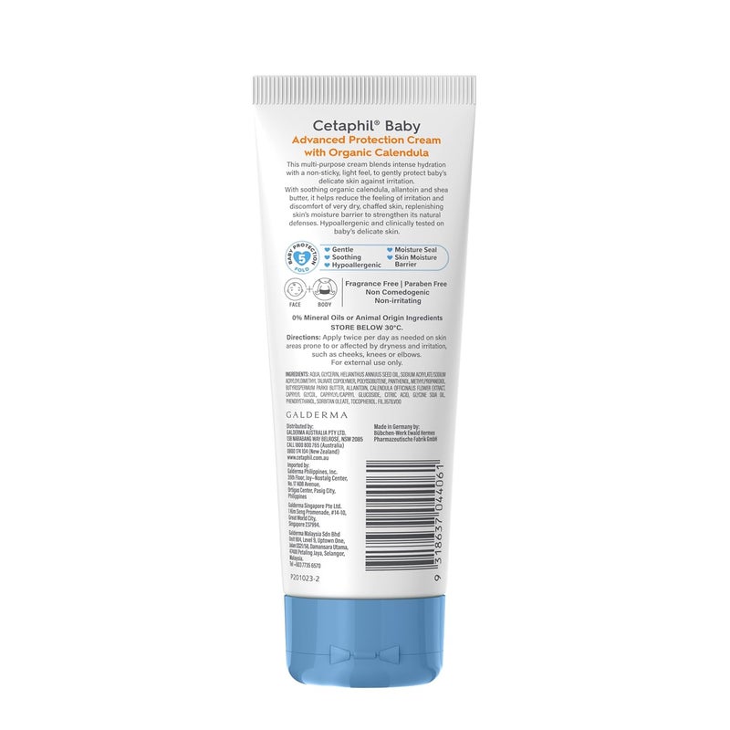 Cetaphil Cetaphil Baby Cream Face Body Moisturizing Cream Advance Protection Gentle Soft with Organic Calendula 85gm - Image 2