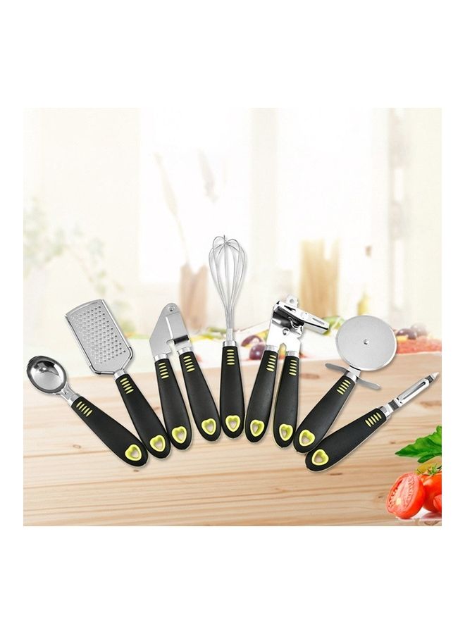7-Piece Kitchen Gadget Tools Set with Holder Silver/Black - Image 5