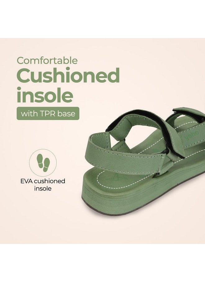 YOHO YOHO EVA Sandals for Women | EVA sole | Comfortable cushioned sole with TPR base | Lightweight | Soft skin friendly straps | Adjustable straps | Velcro closure | Vibrant colour options  - Image 4