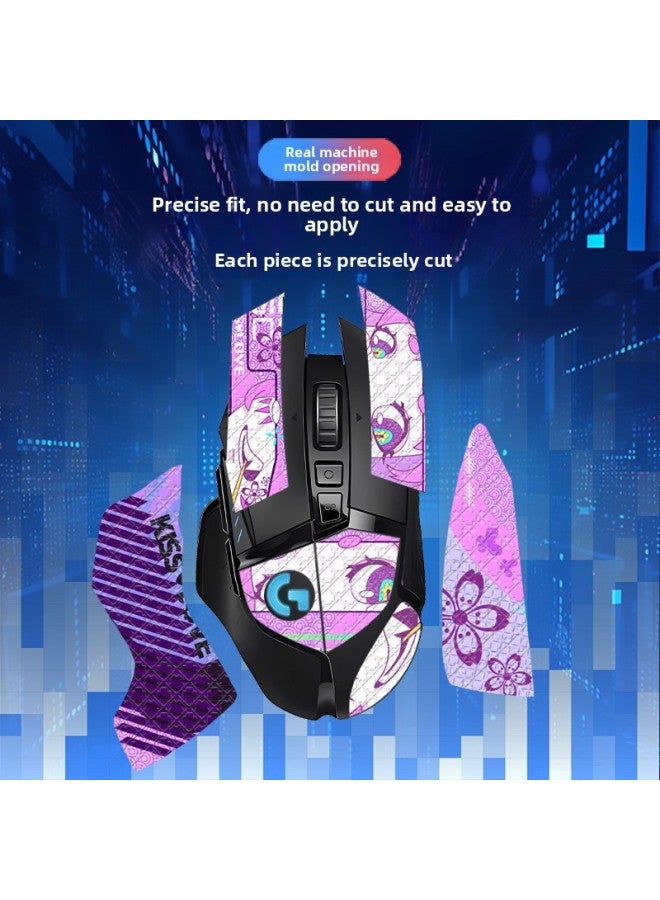 Loquat Suitable For Logitech G502 Universal Wired And Wireless Mouse Anti-Slip Sticker HERO Full Bag Sweat-Absorbing Anti-Slip E-Competition Mouse Sticker-Colors:G502-SY-029 Pink EVA/White Saffiano-Full Bag - Image 5