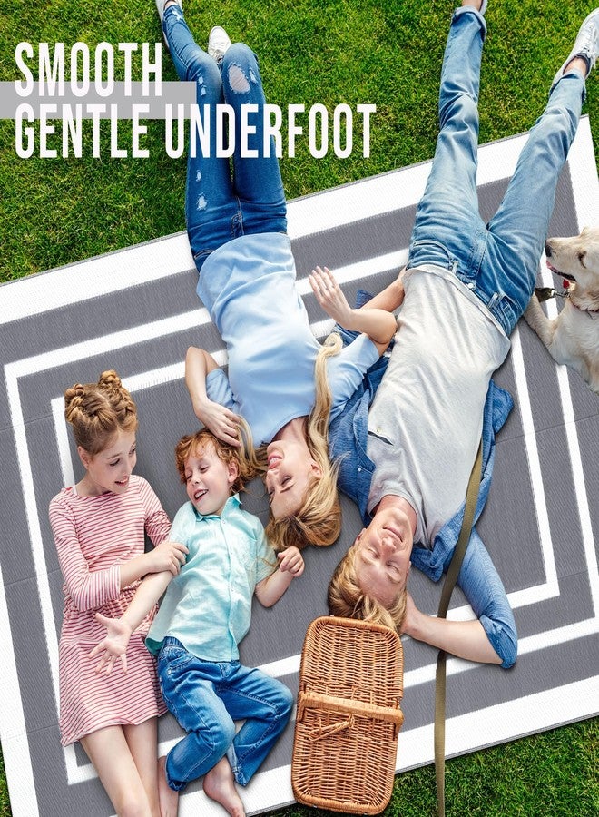 OLANLY Outdoor Rug 5x8 ft Waterproof, Reversible Outdoor Plastic Straw Rug, RV Mat, Indoor Outdoor Carpet Clearance for Patio, Camping, Balcony, Deck, Backyard, Grey & White - Image 5