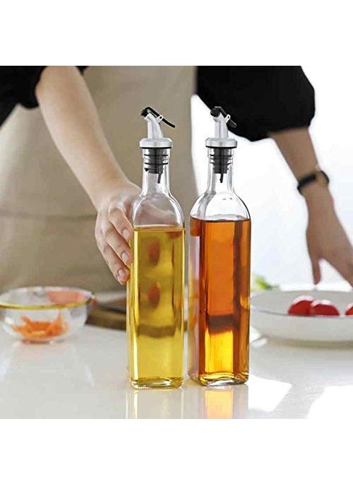 Kmart KHODIYAR Glass Oil and Vinegar Storage Bottle Vinegar Dispenser Transparent Single Bottle for Dining Table and Home and Kitchen Sauce Bottle Dispenser 250 ml Each Bottle 1 Pcs  - Image 1