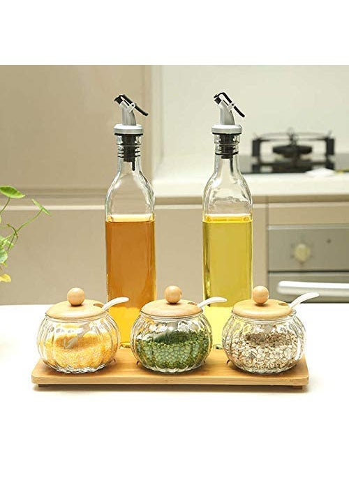 Kmart KHODIYAR Glass Oil and Vinegar Storage Bottle Vinegar Dispenser Transparent Single Bottle for Dining Table and Home and Kitchen Sauce Bottle Dispenser 250 ml Each Bottle 1 Pcs  - Image 2