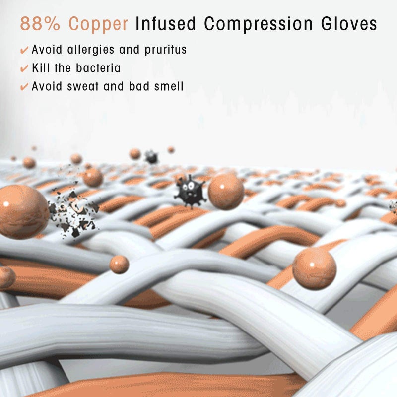 HENOTIC Copper Arthritis Gloves for Women Men, Touch Screen Anti-Slip Arthritis Compression Gloves for Relieving Carpal Tunnel Aches, Rheumatoid Pains, Joint Swell - Image 2