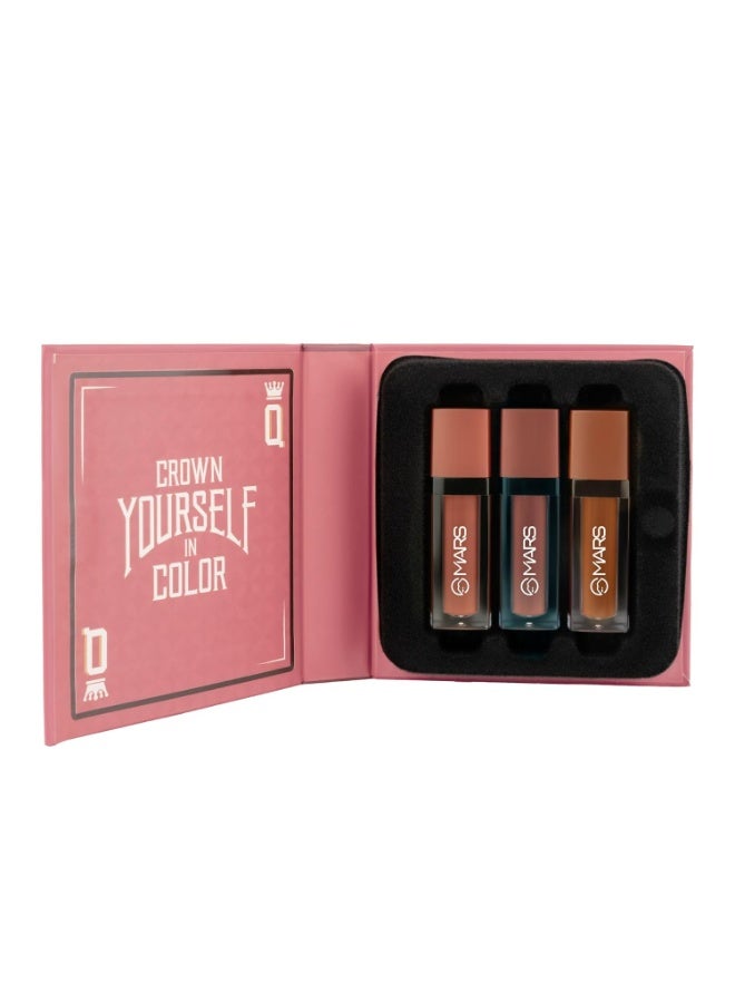 MARS Queen of Mattes Liquid Lipsticks Box Set of 3 (13.5 ml) (BLUSHED NUDES) | Smudgeproof & Transferproof | Intense Pigmentation Long-Lasting Wear | Customizable Colors | Matte Finish - Image 4