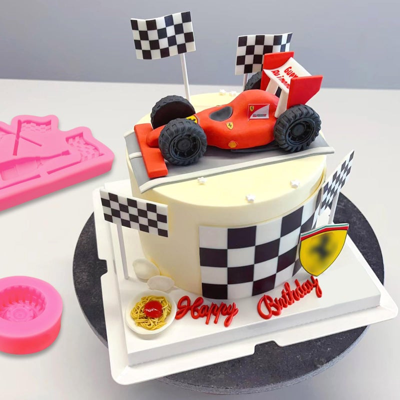 Rainmae Rainmae Flame Fondant Molds  Car Tire Fondant Mold  Hot Fire Silicone Molds  Round Tire Mold  Truck Wheel Shape Mold For Sugar Cake Decoration Cupcake Topper Candy Chocolate Gum Paste Polymer Clay  - Image 5