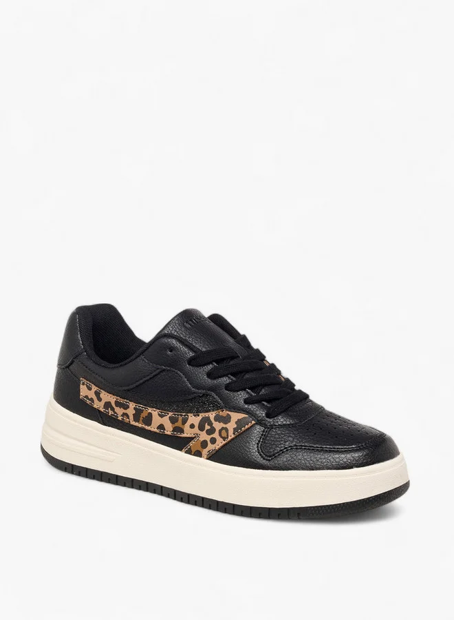 MISSY Women Animal Print Sneakers with Lace-Up Closure
