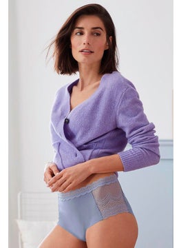 Tchibo Women Mid Rise Leg Cut Panty, Lilac Blue  - Image 1