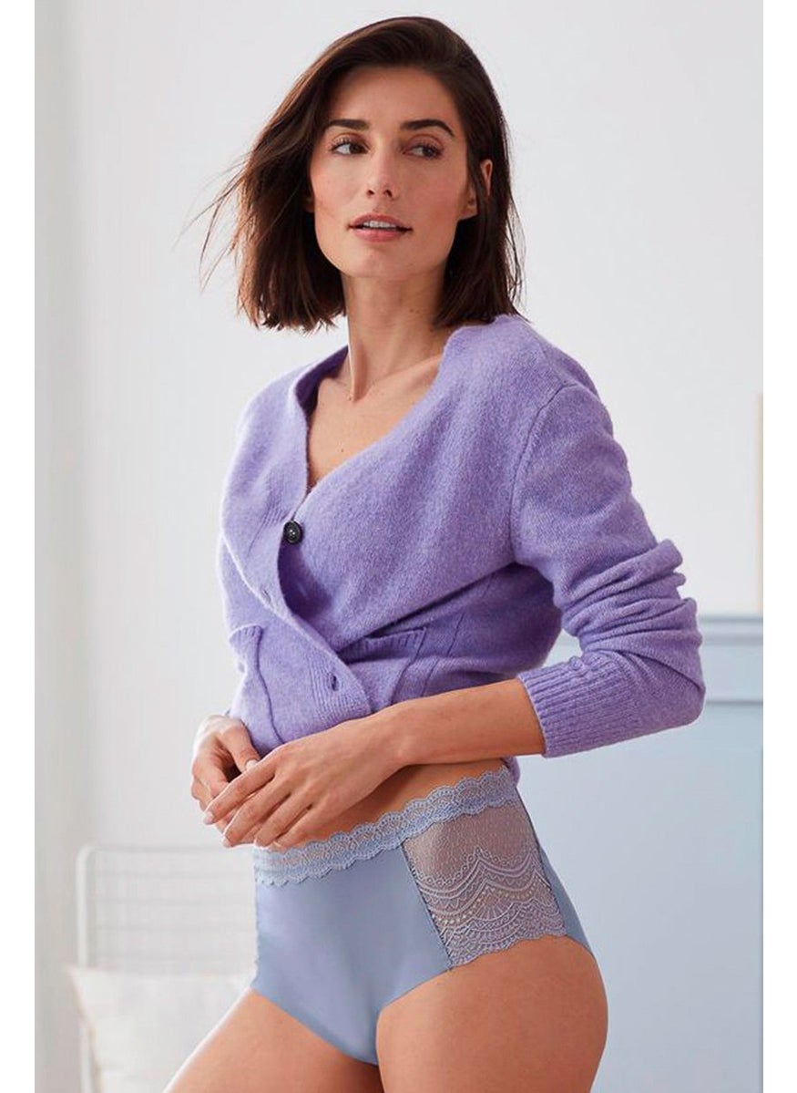 Tchibo Women Mid Rise Leg Cut Panty, Lilac Blue  - Image 1