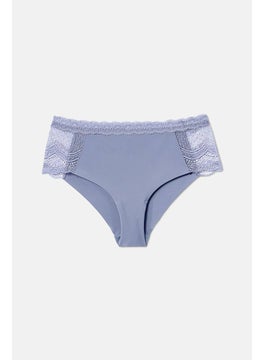Tchibo Women Mid Rise Leg Cut Panty, Lilac Blue  - Image 3