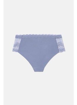 Tchibo Women Mid Rise Leg Cut Panty, Lilac Blue  - Image 2