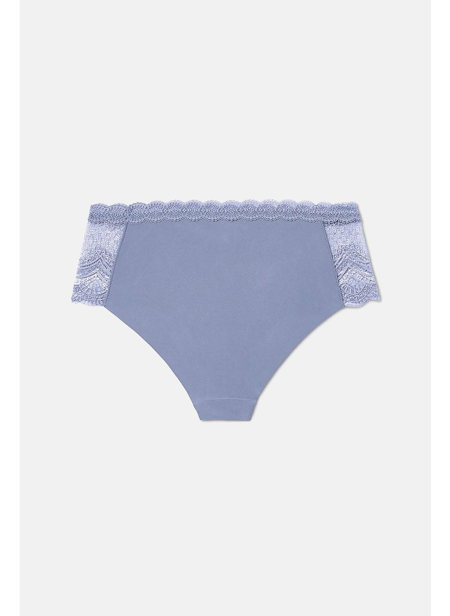 Tchibo Women Mid Rise Leg Cut Panty, Lilac Blue  - Image 2