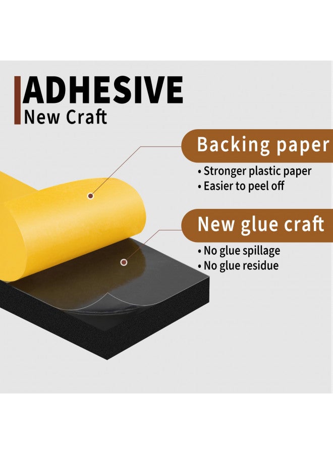 Yotache Foam Tape Weather Stripping for Door 2 Rolls 1/2" W X 3/8" T (New Adhesive Craft), High Density Closed Cell Adhesive Weather Seal Strip Black, 13 Ft Length (2 X 6.5 Ft Each) - Image 2