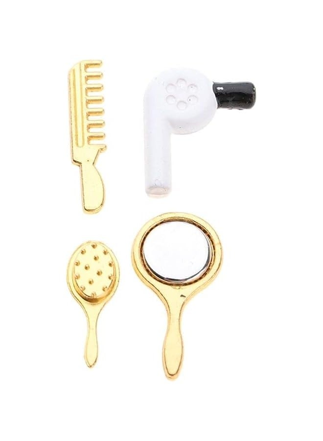 Miniature Comb Hair Dryer Mirror Makeup Set /12 Dollhouse Decorations - Image 3