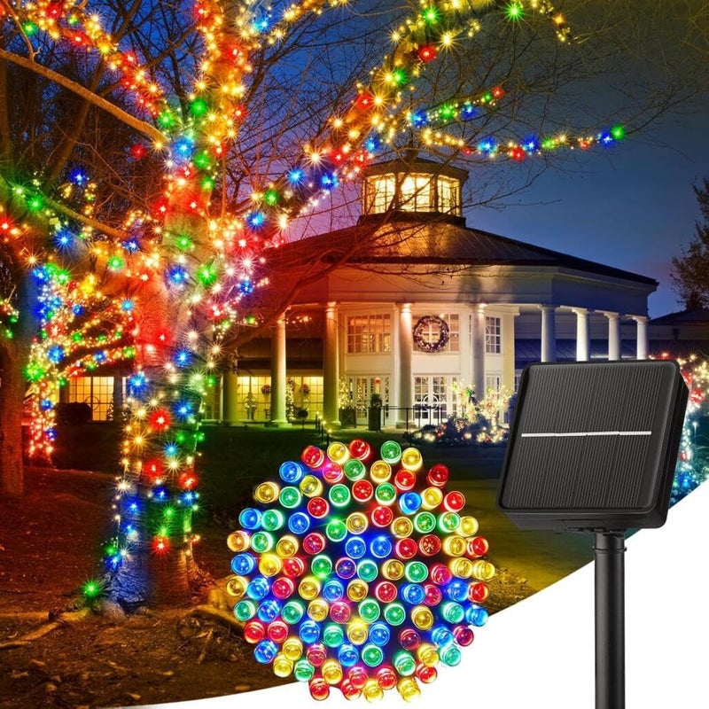 Goodern Solar String Lights,12M 100 LED Outdoor Christmas Twinkle Lights with 8 Modes,Waterproof Solar Powered Fairy Lights for Halloween Xmas Tree Party Wedding Garden Holiday Decorations - Image 4