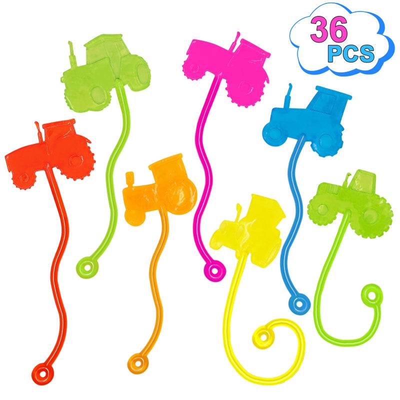 Genuvi Sticky Hands Bulk 36 PCS Tractor Car Party Favors for Kids Tractors Shape Stretchy Sticky Hand Toy Goodie Bag Stuffers Fillers Treasure Box Toys for Classroom Prizes Carnival Birthday Party Supplies - Image 1
