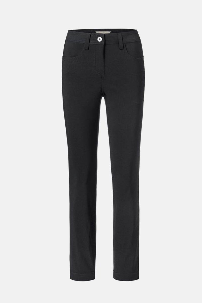 Tchibo Women Regular Fit Plain Bengaline Trouser, Black - Image 2