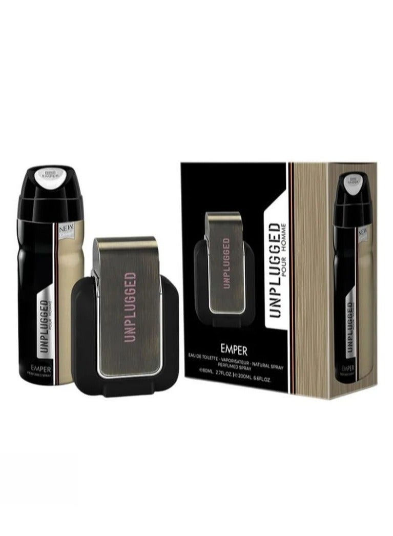 emper Unplugged Eau de Toilette 80ml With Body Spray 200ml