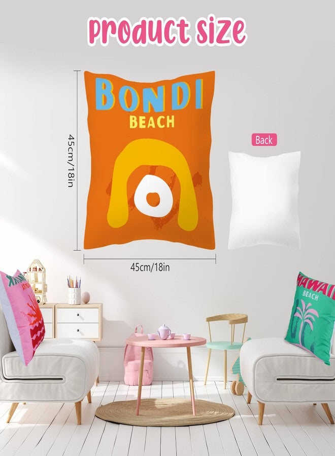 Queekay أغطية وسائد زخرفية من كويكي 6 قطع، أغطية وسائد رمي، أغطية وسائد جمالية، ديكور غرفة لطيف للفتيات، سرير، غرفة نوم، أريكة، زينة كلية، 18 × 18 بوصة (شاطئ) - Image 2