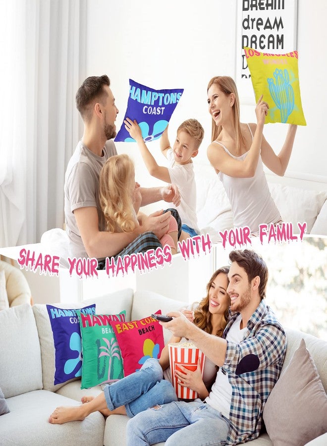 Queekay أغطية وسائد زخرفية من كويكي 6 قطع، أغطية وسائد رمي، أغطية وسائد جمالية، ديكور غرفة لطيف للفتيات، سرير، غرفة نوم، أريكة، زينة كلية، 18 × 18 بوصة (شاطئ) - Image 5