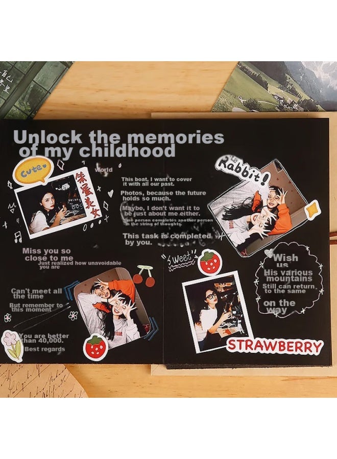 Jiamo Accordion Folding Diy Photo Al, 3d Book, Self-made Blank Handmade Al For Couples, Friends, And Besties, Creative Gift, Large Black Card Inner Pages + - Image 3