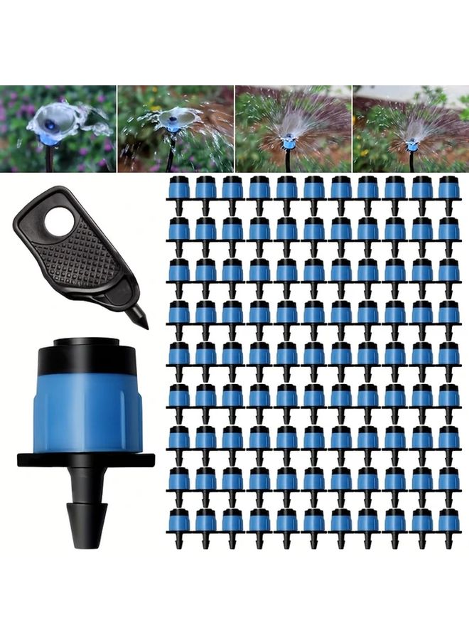200Pcs Adjustable Drip Emitters 360 Micro Sprinkler Heads 1/4 Inch Tubing - Image 1