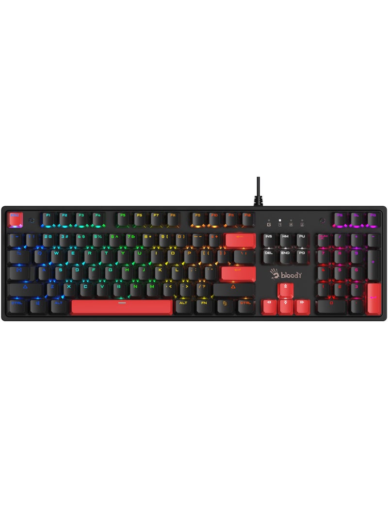 Bloody - Mechanical Switch RGB Gaming Keyboard S510R, 10 Preset RGB Effects, Double-Shot Keycaps, BLMS Switch, Bloody BLMS Customize Mechanical Switch, Fire Black - Image 1
