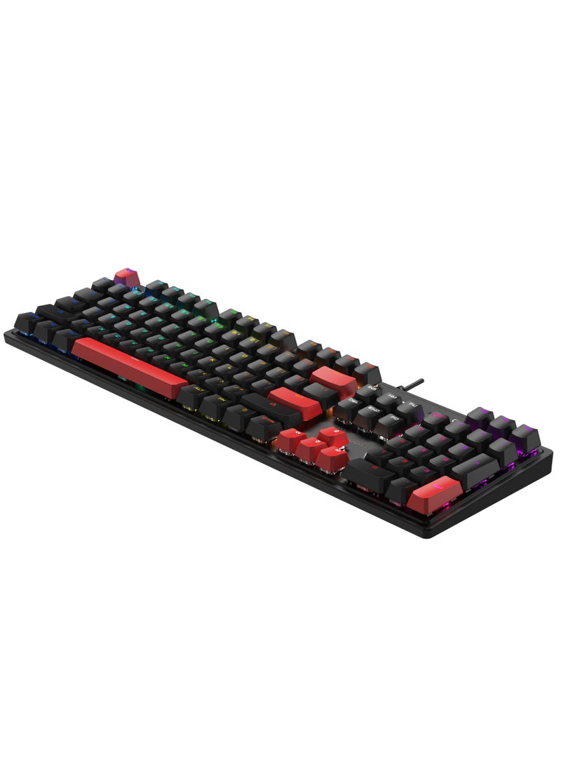 Bloody - Mechanical Switch RGB Gaming Keyboard S510R, 10 Preset RGB Effects, Double-Shot Keycaps, BLMS Switch, Bloody BLMS Customize Mechanical Switch, Fire Black - Image 1