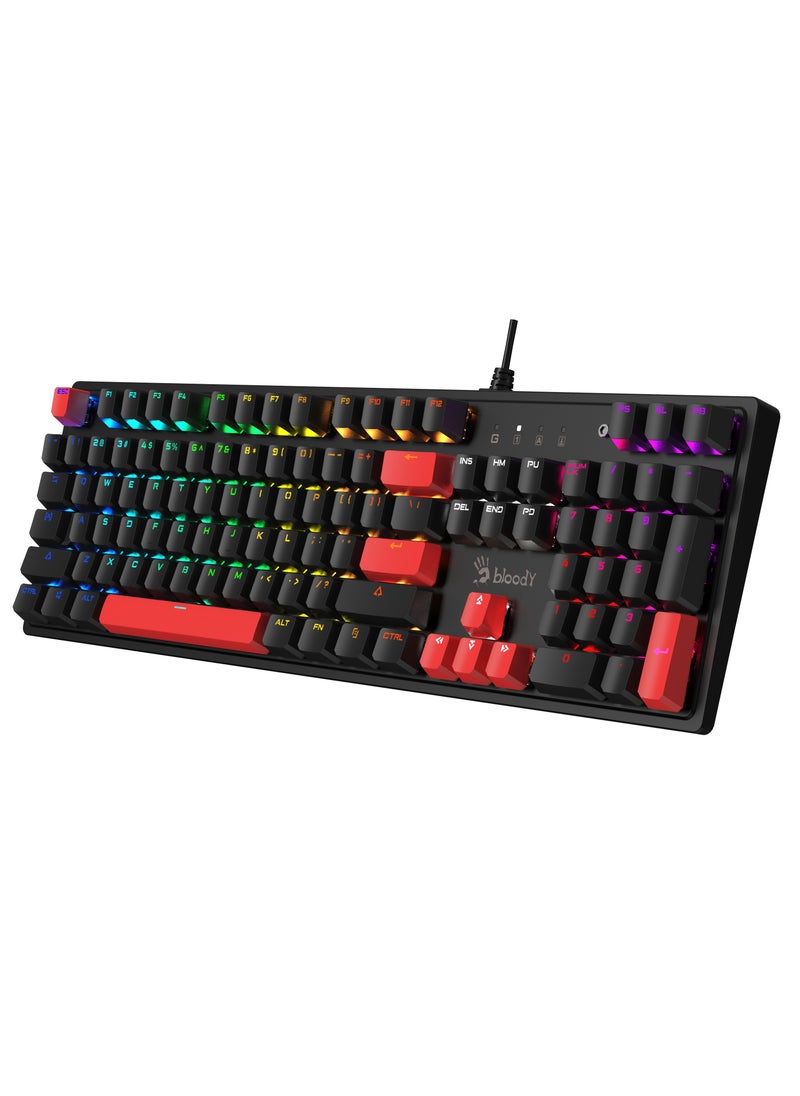 Bloody - Mechanical Switch RGB Gaming Keyboard S510R, 10 Preset RGB Effects, Double-Shot Keycaps, BLMS Switch, Bloody BLMS Customize Mechanical Switch, Fire Black - Image 1