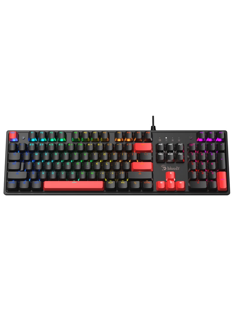 Bloody - Mechanical Switch RGB Gaming Keyboard S510R, 10 Preset RGB Effects, Double-Shot Keycaps, BLMS Switch, Bloody BLMS Customize Mechanical Switch, Fire Black - Image 1