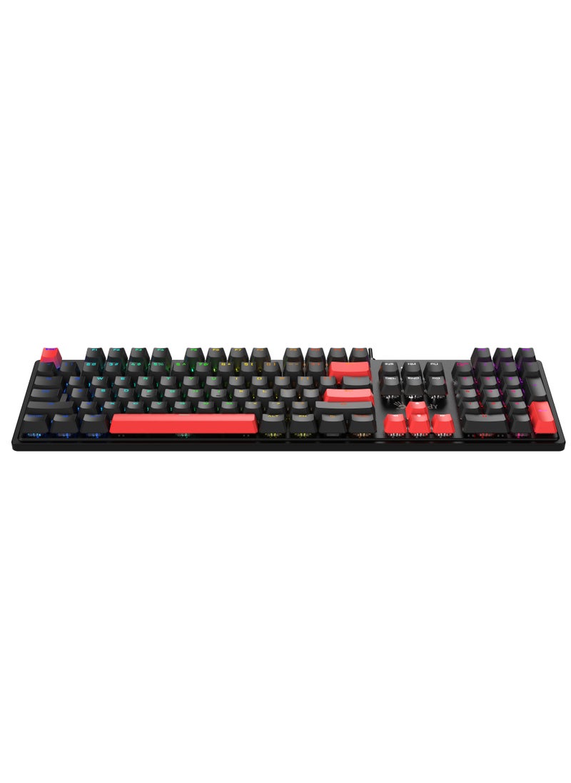 Bloody - Mechanical Switch RGB Gaming Keyboard S510R, 10 Preset RGB Effects, Double-Shot Keycaps, BLMS Switch, Bloody BLMS Customize Mechanical Switch, Fire Black - Image 1