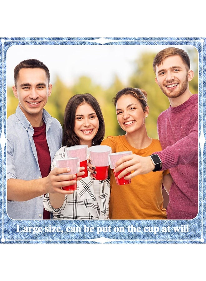 100 Pcs Disposable Cup Covers for Drinks Safety Plastic Drink Covers for Alcohol Protection Wine Beverage Bar Club Banquet Party Supplies(Clear) - Image 5