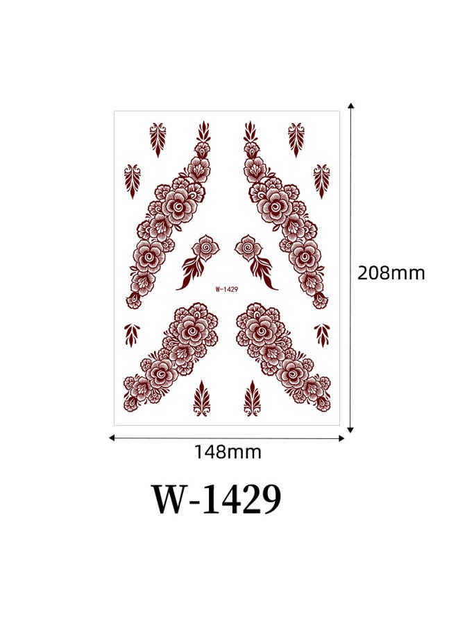 Mehendi Stickers Henna Mehendi stencil Tattoo Sticker for Hands Temporary Waterproof Mehndi Tattoo Body Art for Women & Girls - Image 1