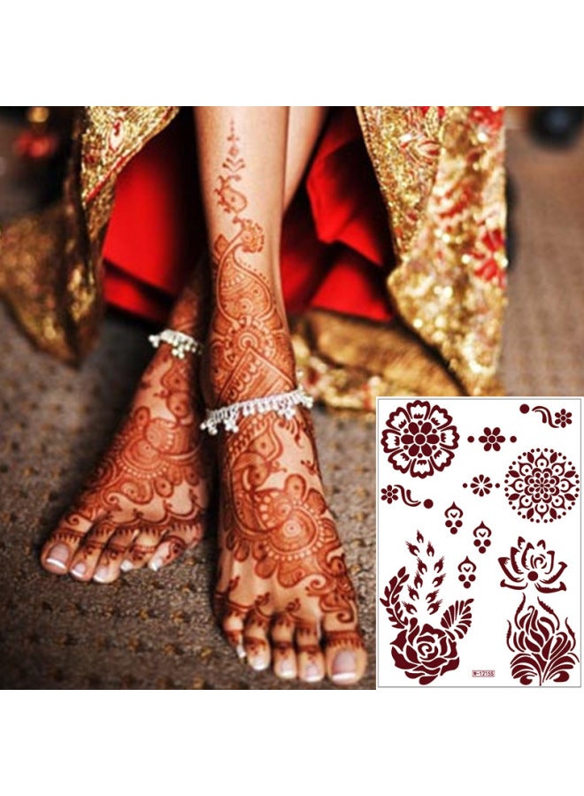 Mehendi Stickers Henna Mehendi stencil Tattoo Sticker for Hands Temporary Waterproof Mehndi Tattoo Body Art for Women & Girls - Image 4