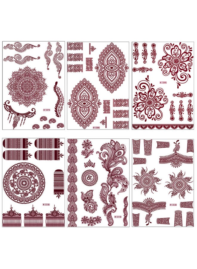 Mehendi Stickers Henna Mehendi stencil Tattoo Sticker for Hands Temporary Waterproof Mehndi Tattoo Body Art for Women & Girls - Image 5