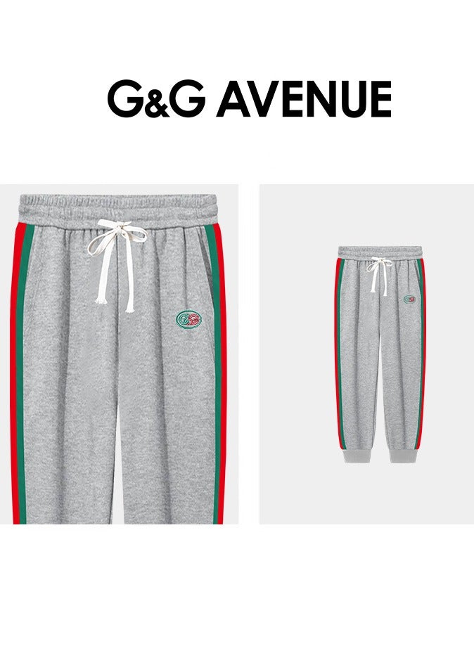 G&G AVENUE Spring and autumn New High Quality Men's Drawstring Casual Sports Pants Grey Jogging Fashion Pure Cotton Exercise Outdoor Versatile Drawstring Elastic Sports Pants - Image 2