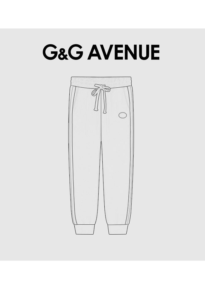 G&G AVENUE Spring and autumn New High Quality Men's Drawstring Casual Sports Pants Grey Jogging Fashion Pure Cotton Exercise Outdoor Versatile Drawstring Elastic Sports Pants - Image 4
