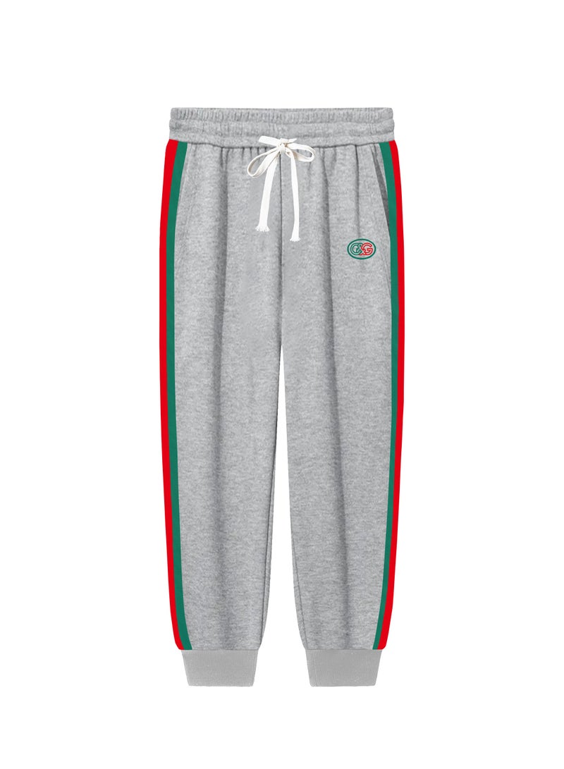 G&G AVENUE Spring and autumn New High Quality Men's Drawstring Casual Sports Pants Grey Jogging Fashion Pure Cotton Exercise Outdoor Versatile Drawstring Elastic Sports Pants - Image 3
