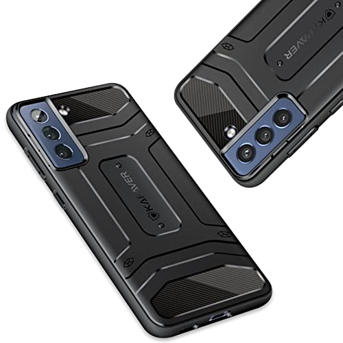 KAPAVER Rugged Cover Case Compatible for Samsung Galaxy S21 FE (Black) - Image 4