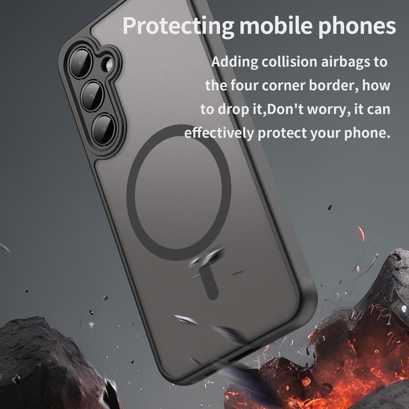 إيروريكس جراب هاتف Samsung Galaxy A55 5G Fan Dun Series TPU Hybrid PC Frosted Magsafe (أسود) - Image 4