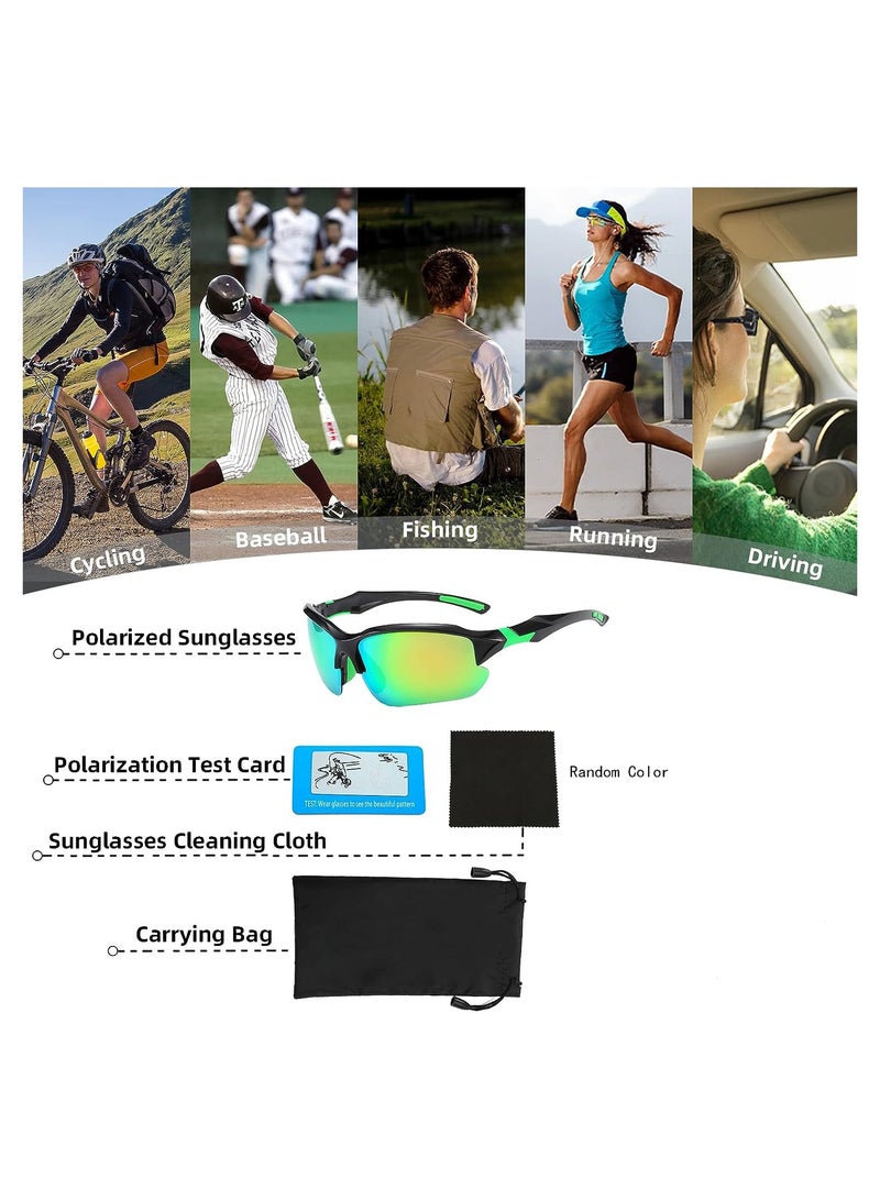 KASTWAVE Polarized Sports Glasses, Cycling Sunglasses for Men Women, Sunglasses Set for Cycling Baseball Golf Fishing Driving Running - Image 5